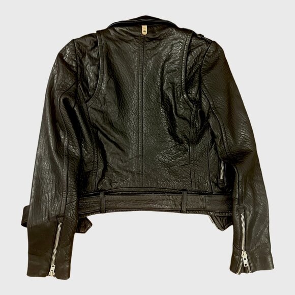 MACKAGE FOR ARITZIA Exclusive Rumer Pebbled Lambskin Leather Moto Jacket  - XXXS - Picture 6 of 12
